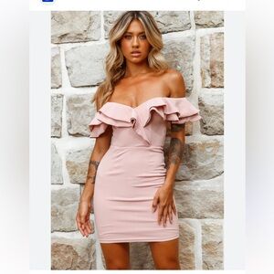 Selfie Leslie Pink Ruffle Mini Dress